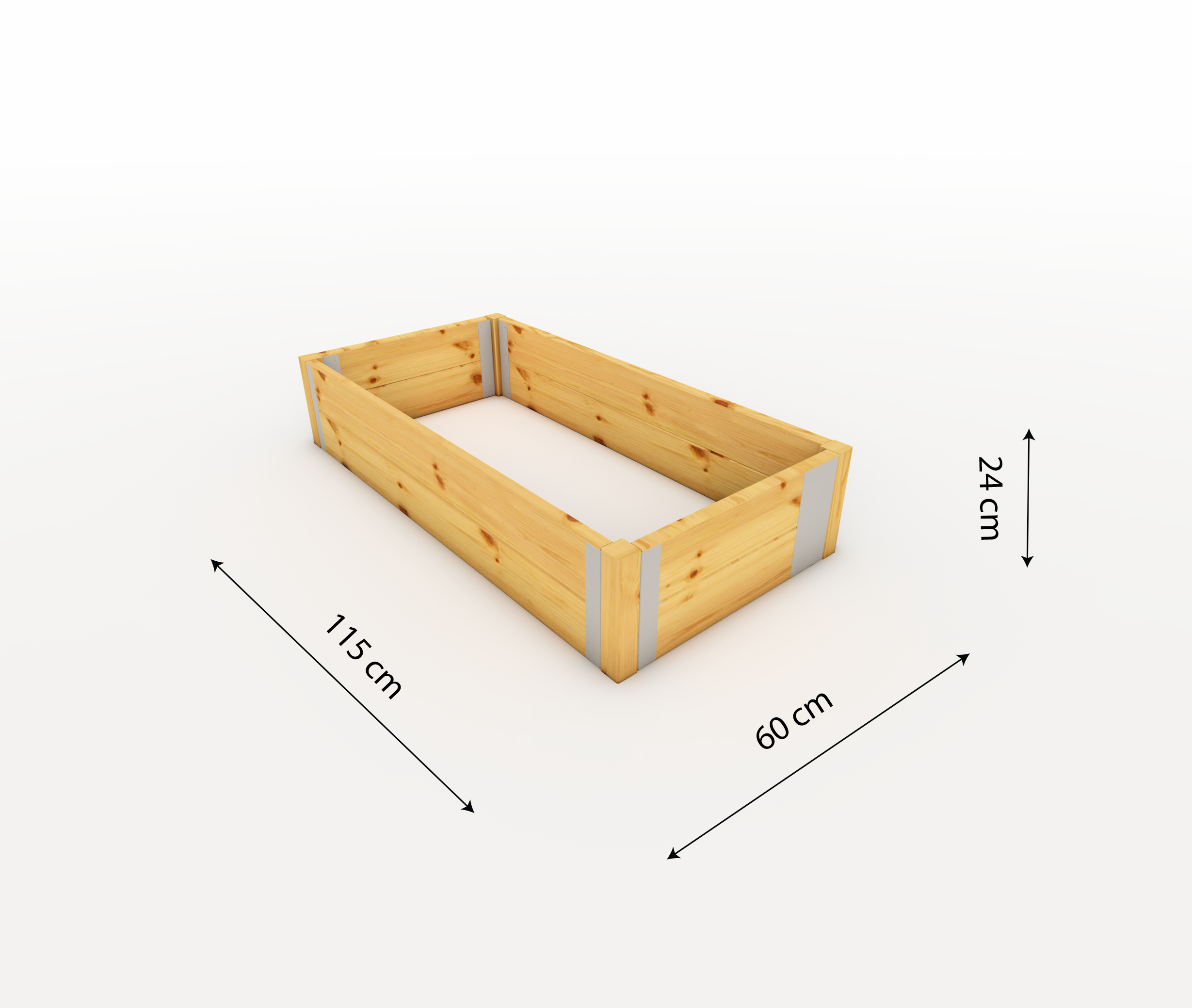 BASIC medinė lysvė – 115 × 60 × 24 cm