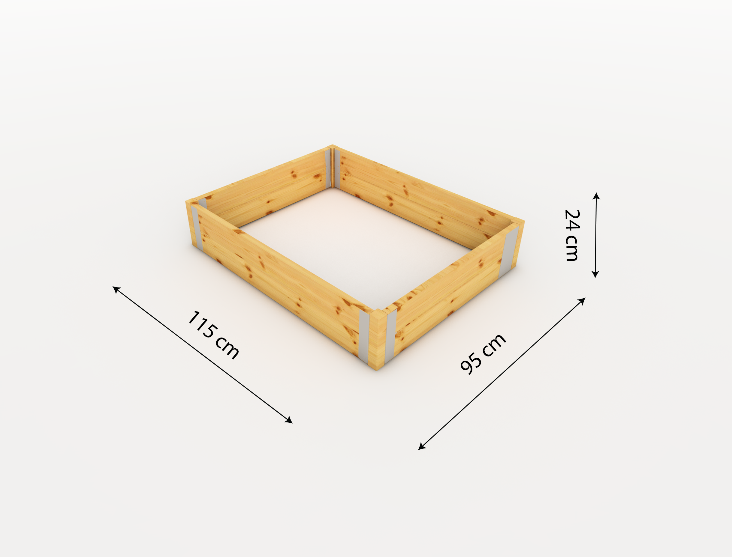 BASIC medinė lysvė – 115 × 95 × 24 cm