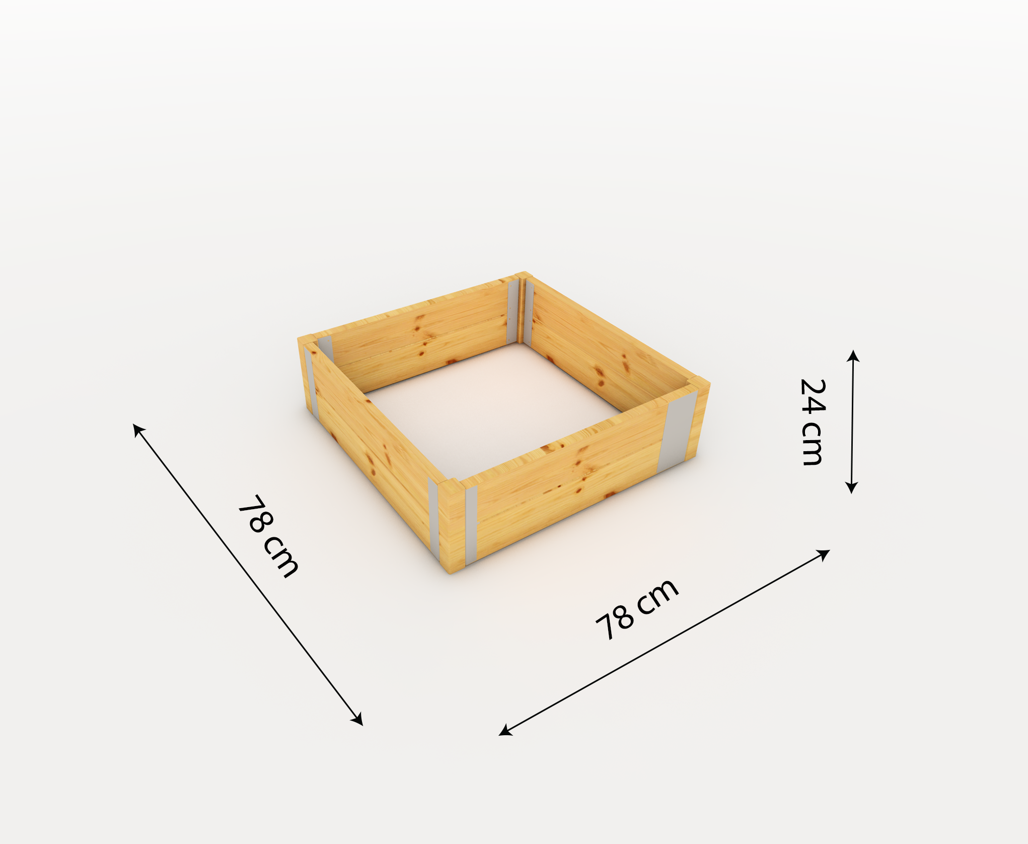 BASIC medinė lysvė – 78 × 78 × 24 cm