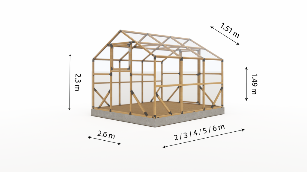 Medinis šiltnamis 2,6x2